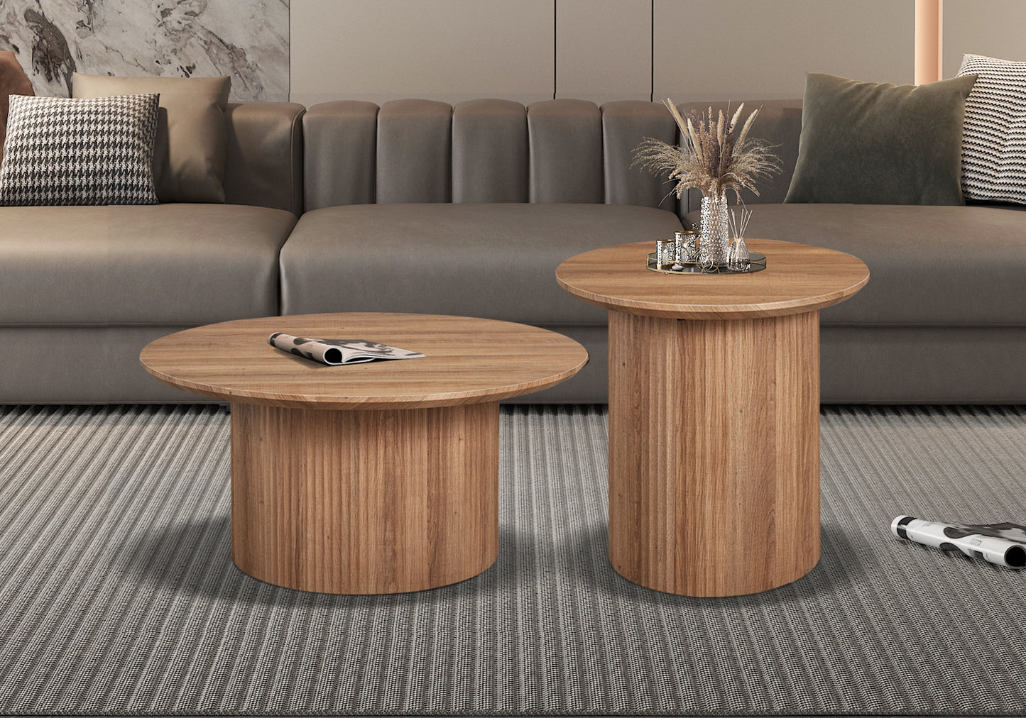 Salontafel 'Lagos' 50 cm Rond Decor Donkerbruin