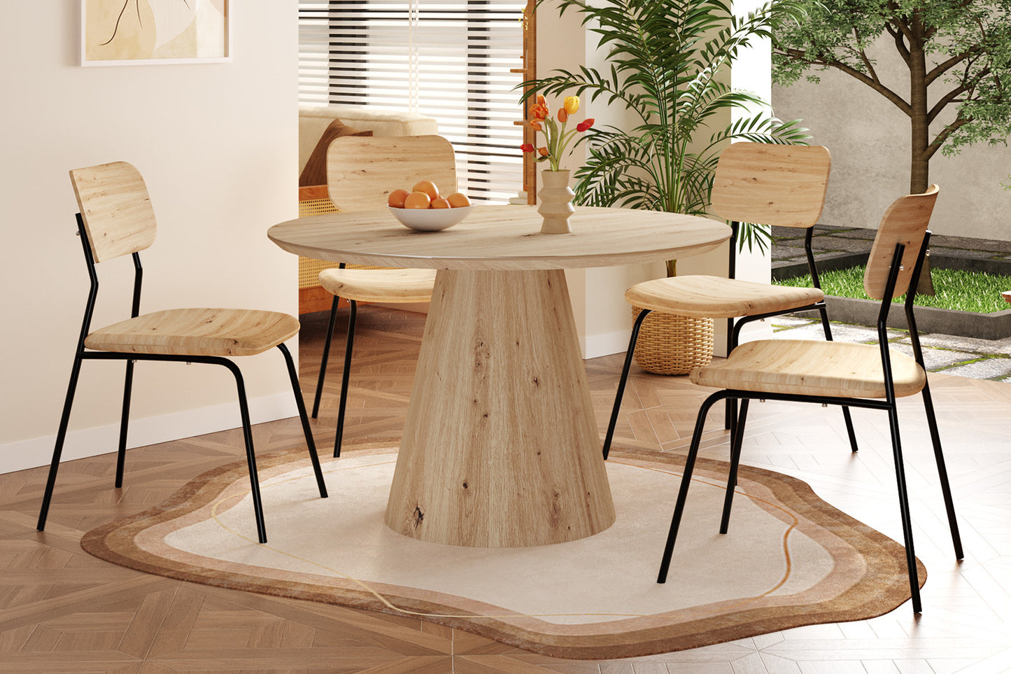 Tafel 'Tigo' 120 cm Rond Decor Oude eik