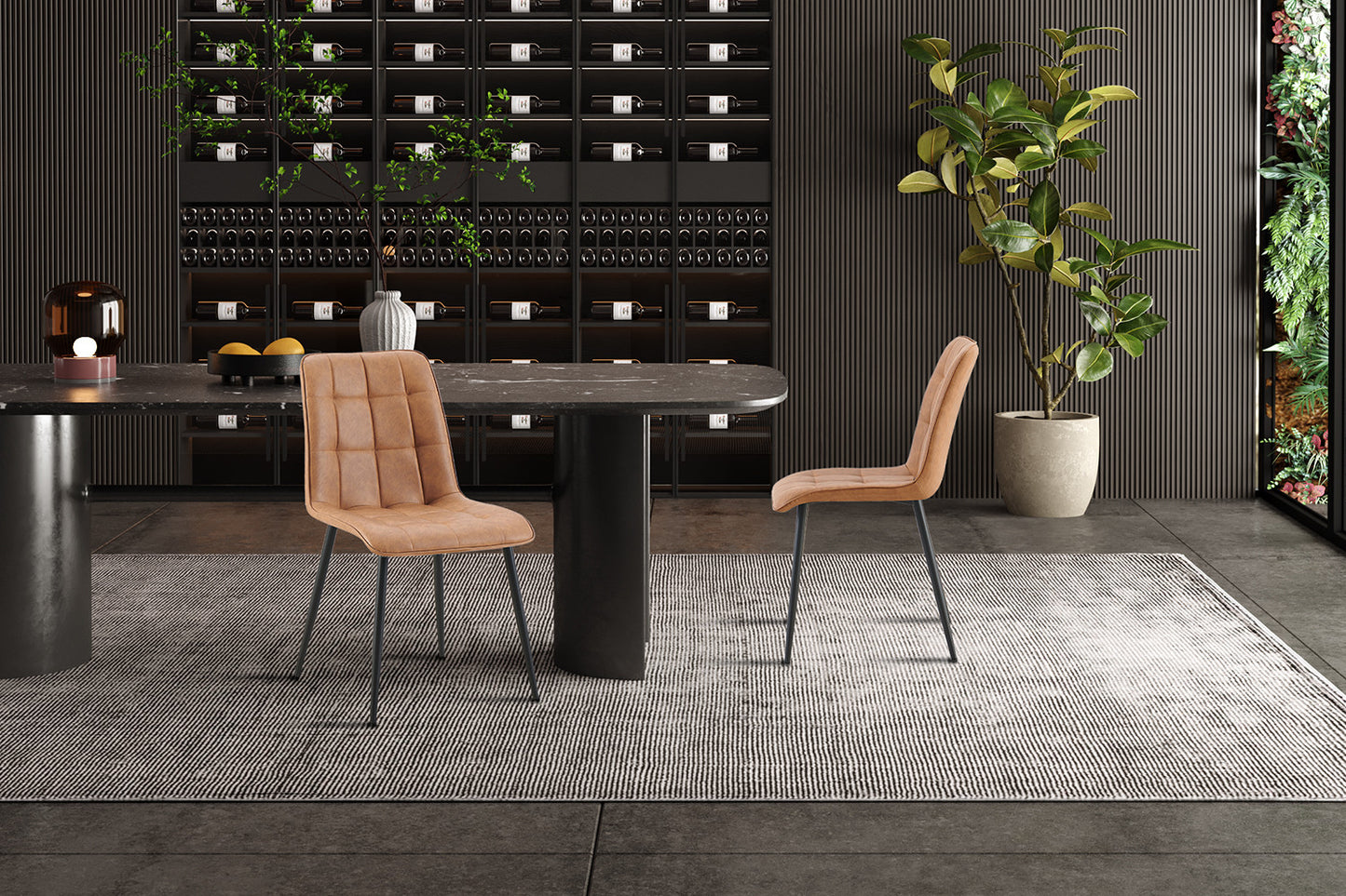 Set van 4 stoelen 'Furas' Vintage PU Cognac