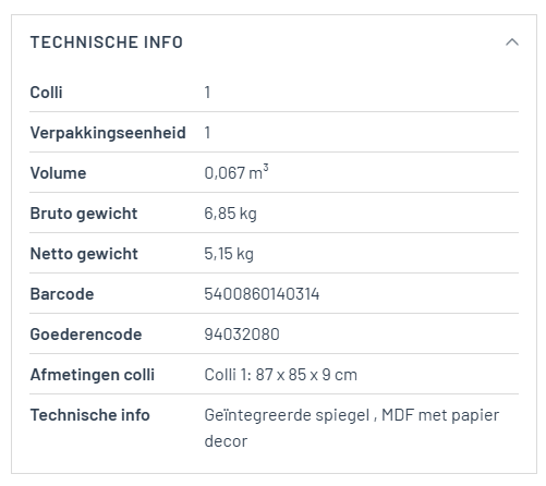 Spiegel 'Roxy' 80x80 Oude eik