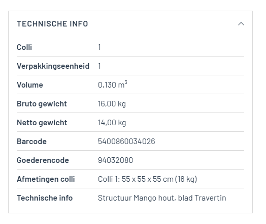 Bijzettafel 'Luuk' 40 cm Rond Mango hout met Travertin Beige
