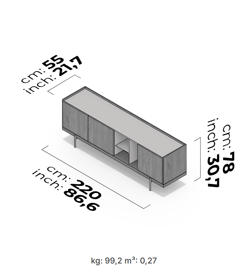 Barcelona Console 220x55cm