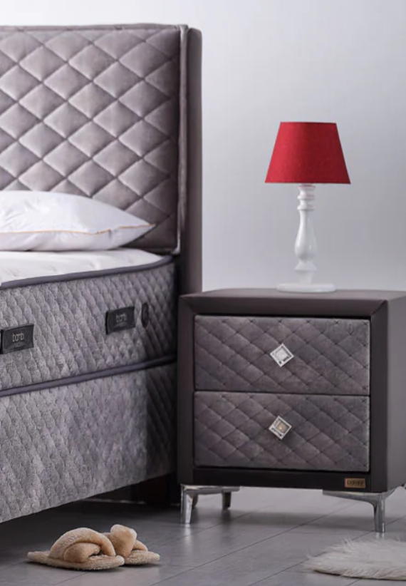 Thermo C. Antraciet Nachtkastje Glass