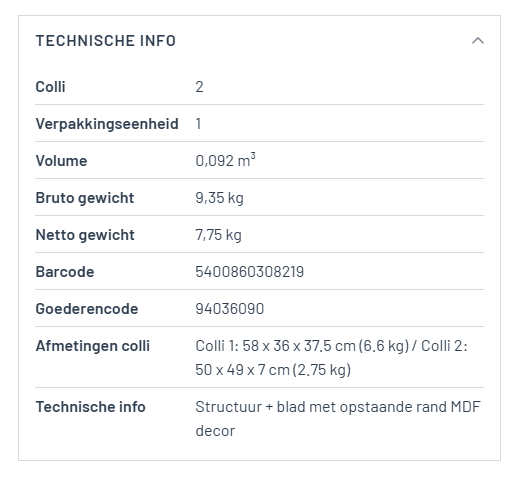 Salontafel 'Manus' 45 cm Decor Donkergrijs