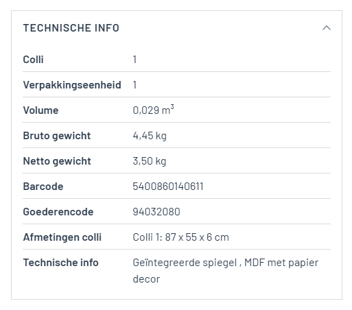 Spiegel 'Romi' 80x50 Oude eik