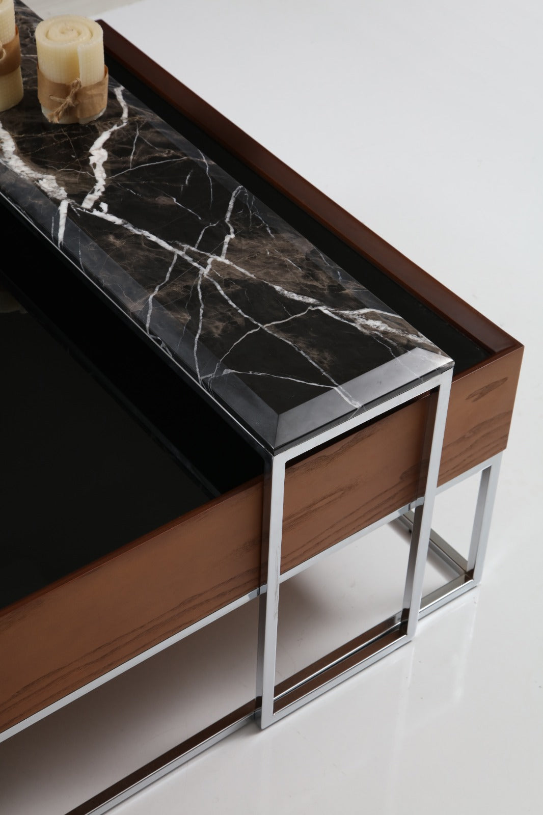 CROWN Walnut Salontafel Set