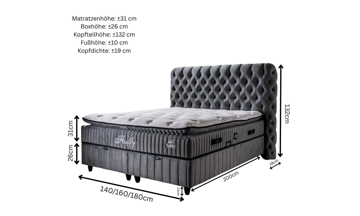 Fluffy Boxspring Set