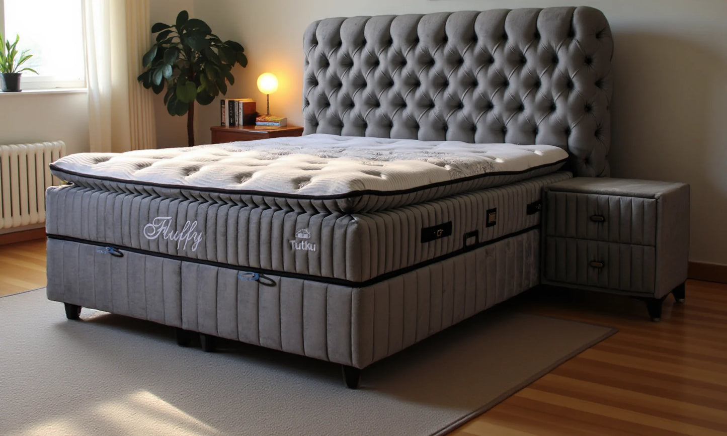 Fluffy Boxspring Set