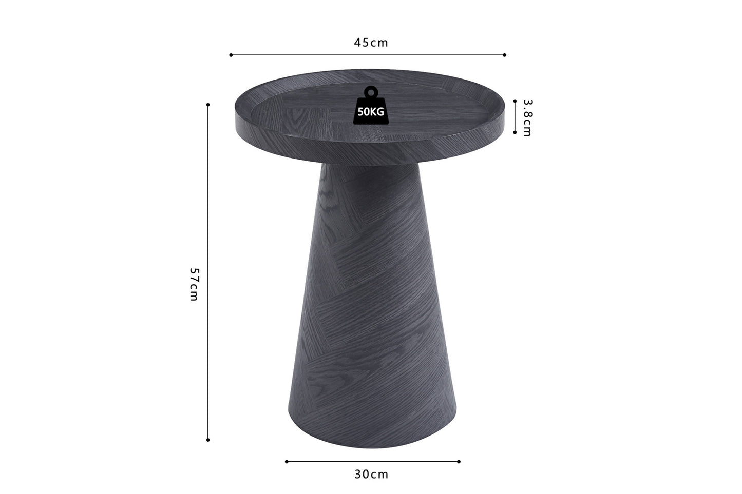 Salontafel 'Manus' 45 cm Decor Donkergrijs