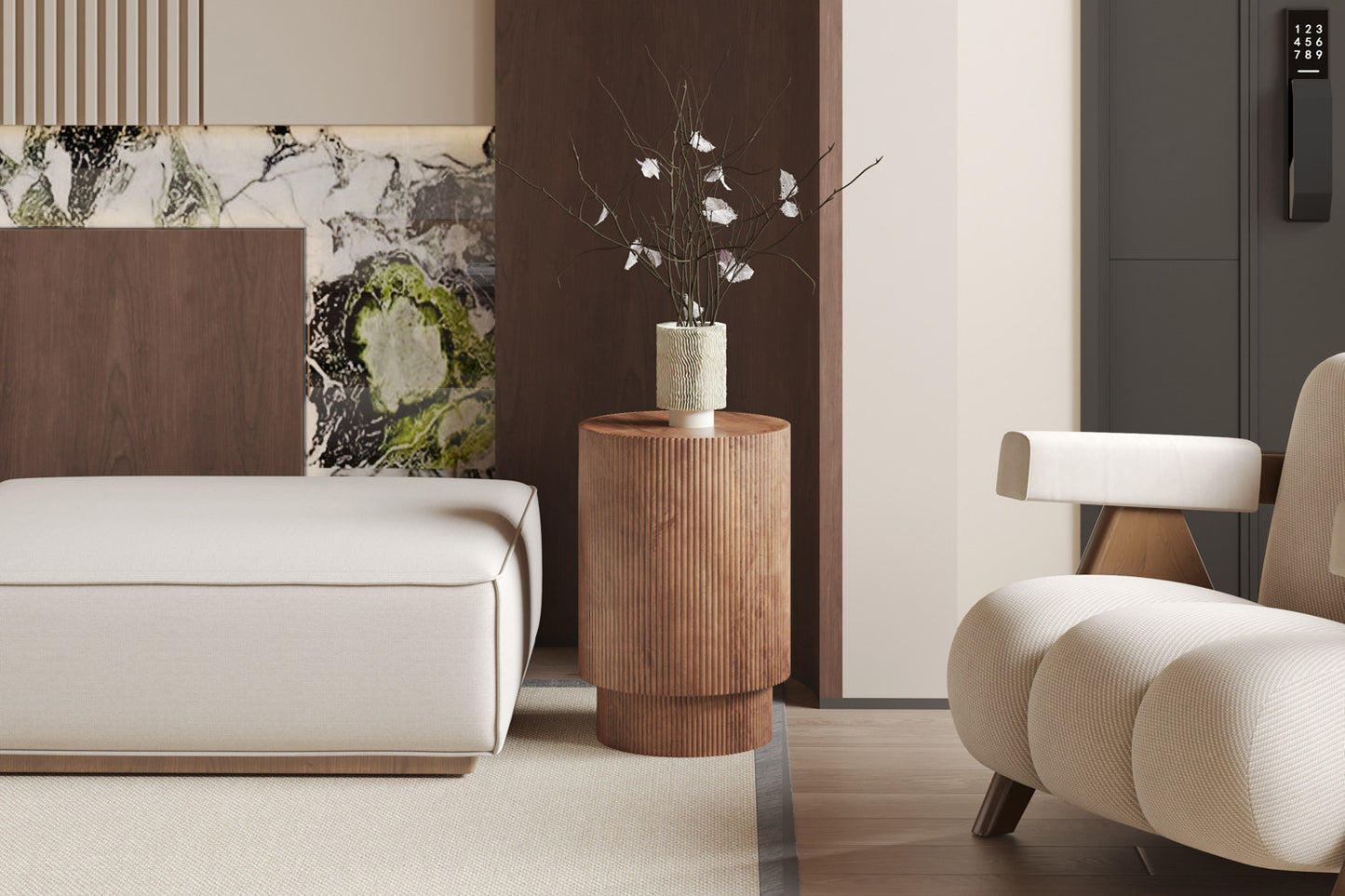 Bijzettafel 'Victor' Mango hout Lichtbruin