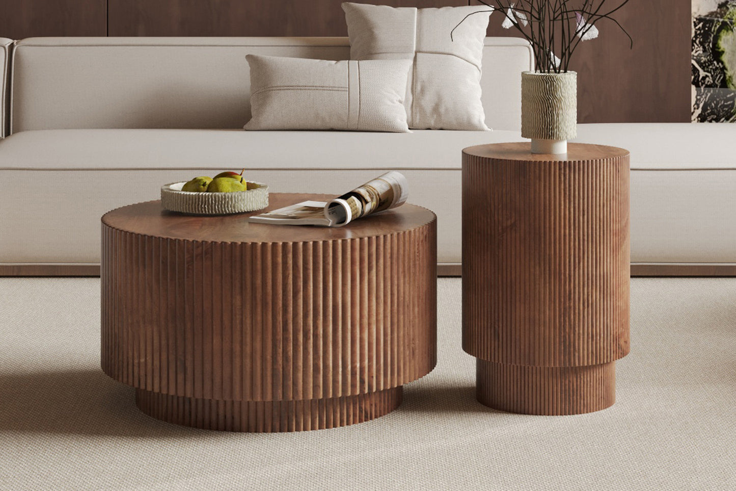 Bijzettafel 'Victor' Mango hout Lichtbruin