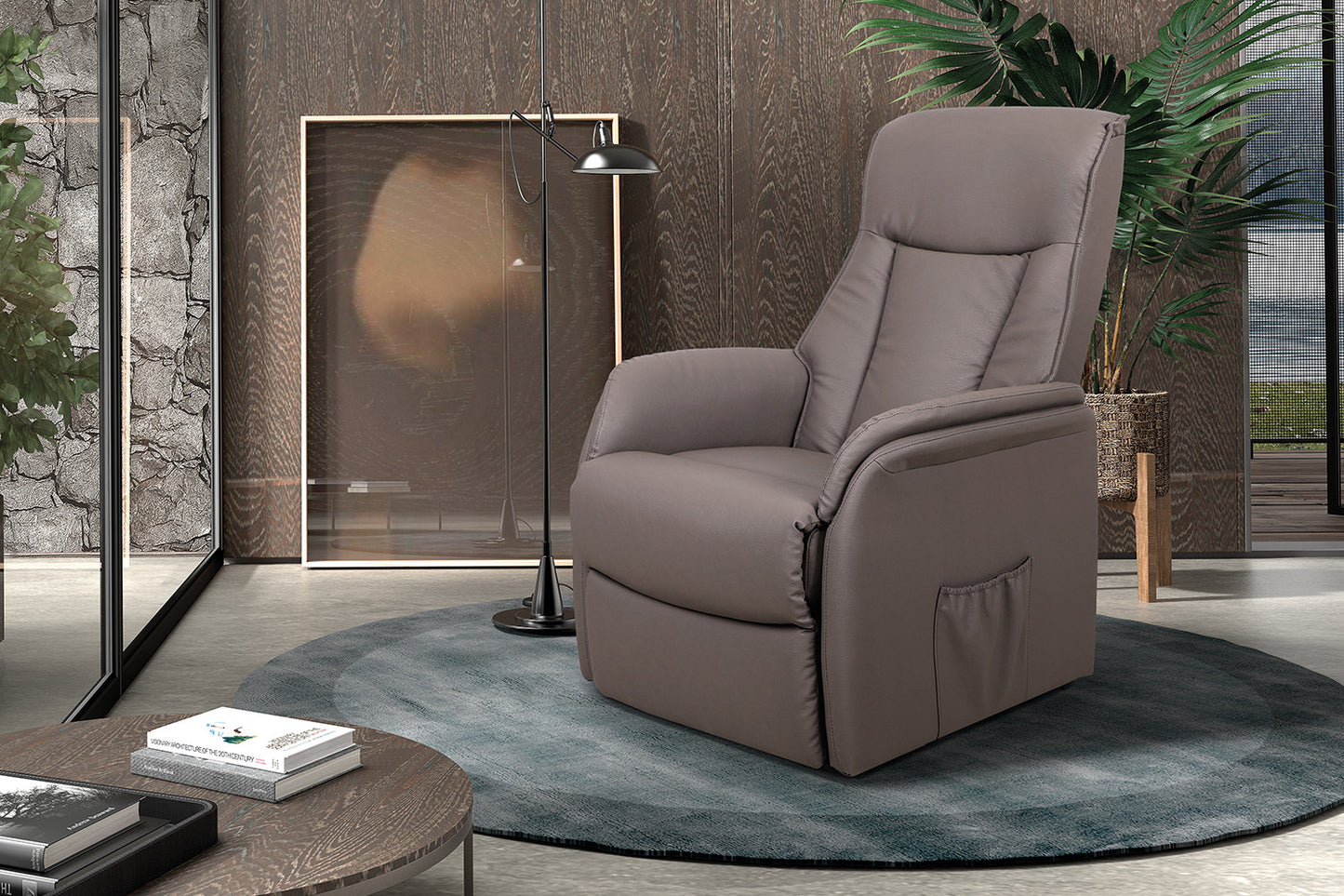 Electrische Relax met lift 'Miami' PU Taupe