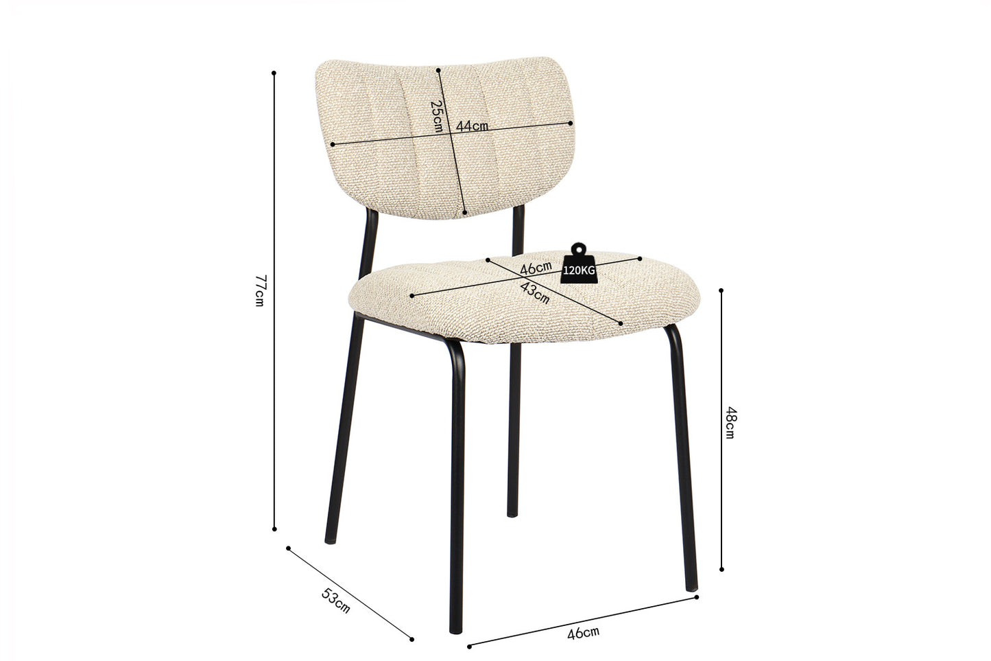 Stoel 'Antura' Stof Beige (2 per doos)