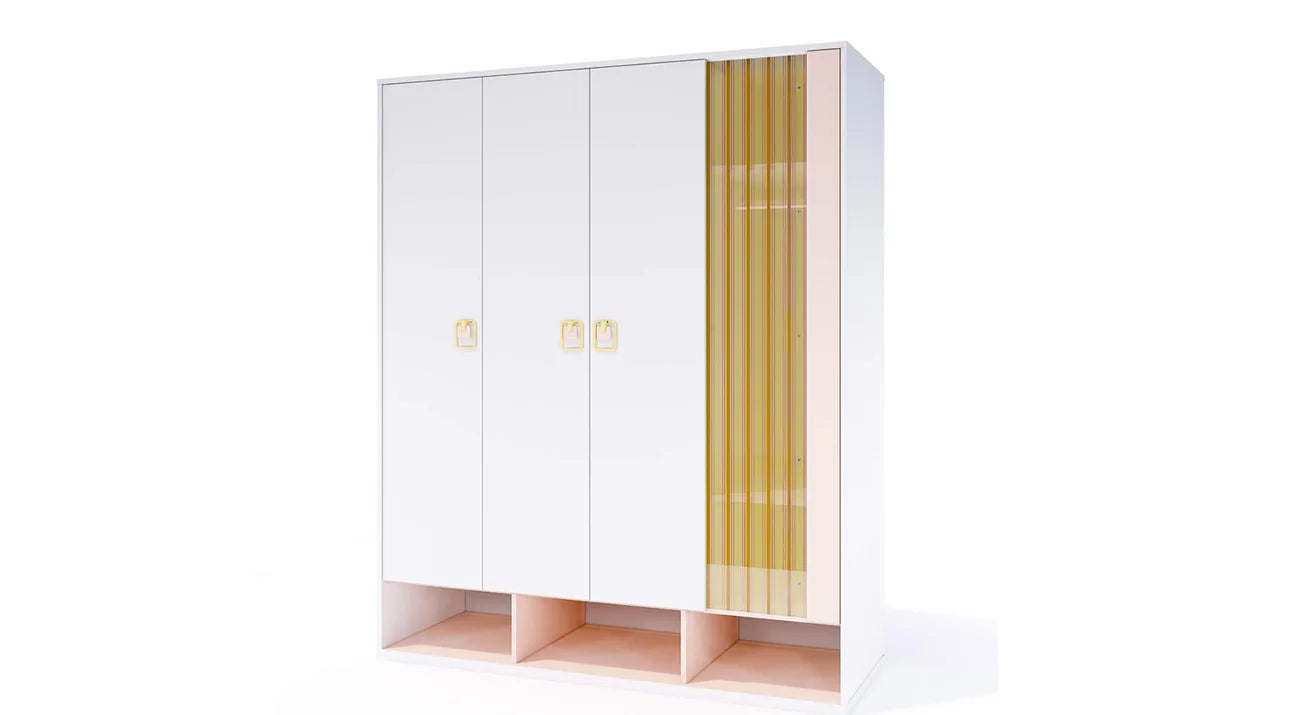 Rosa Kledingkast met 3 Deuren