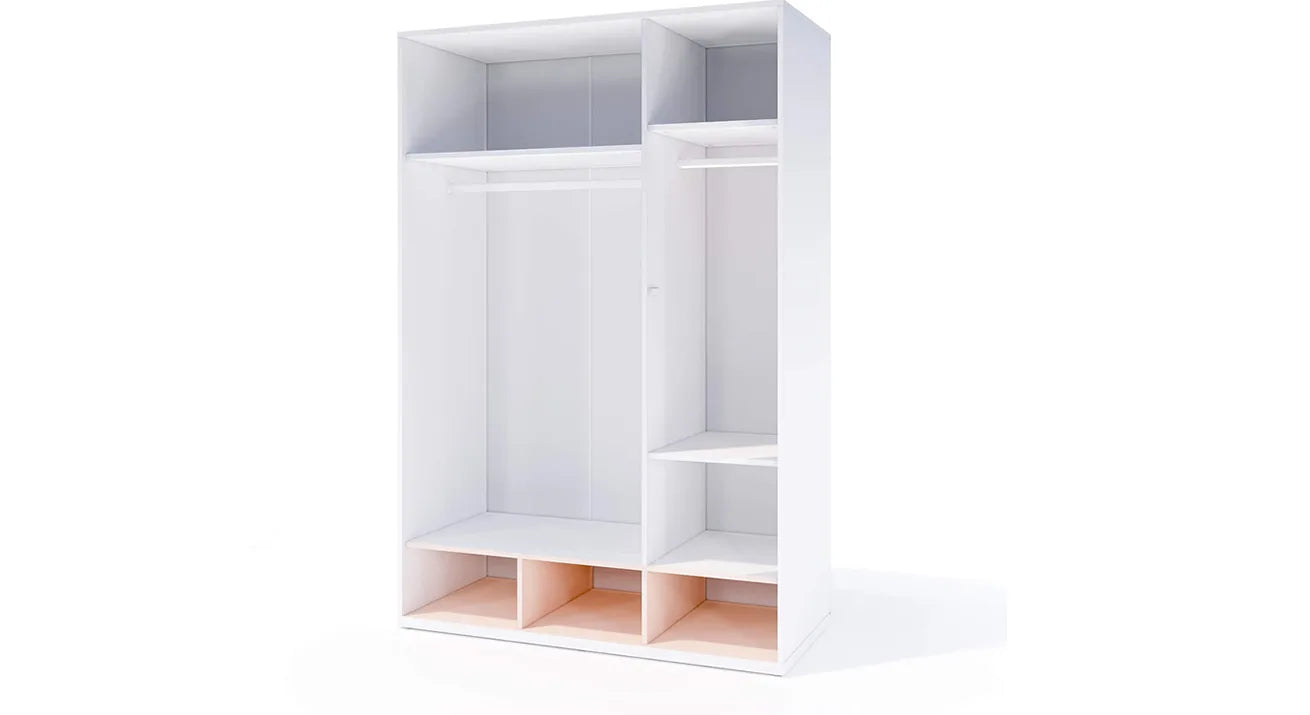 Rosa Kledingkast met 3 Deuren