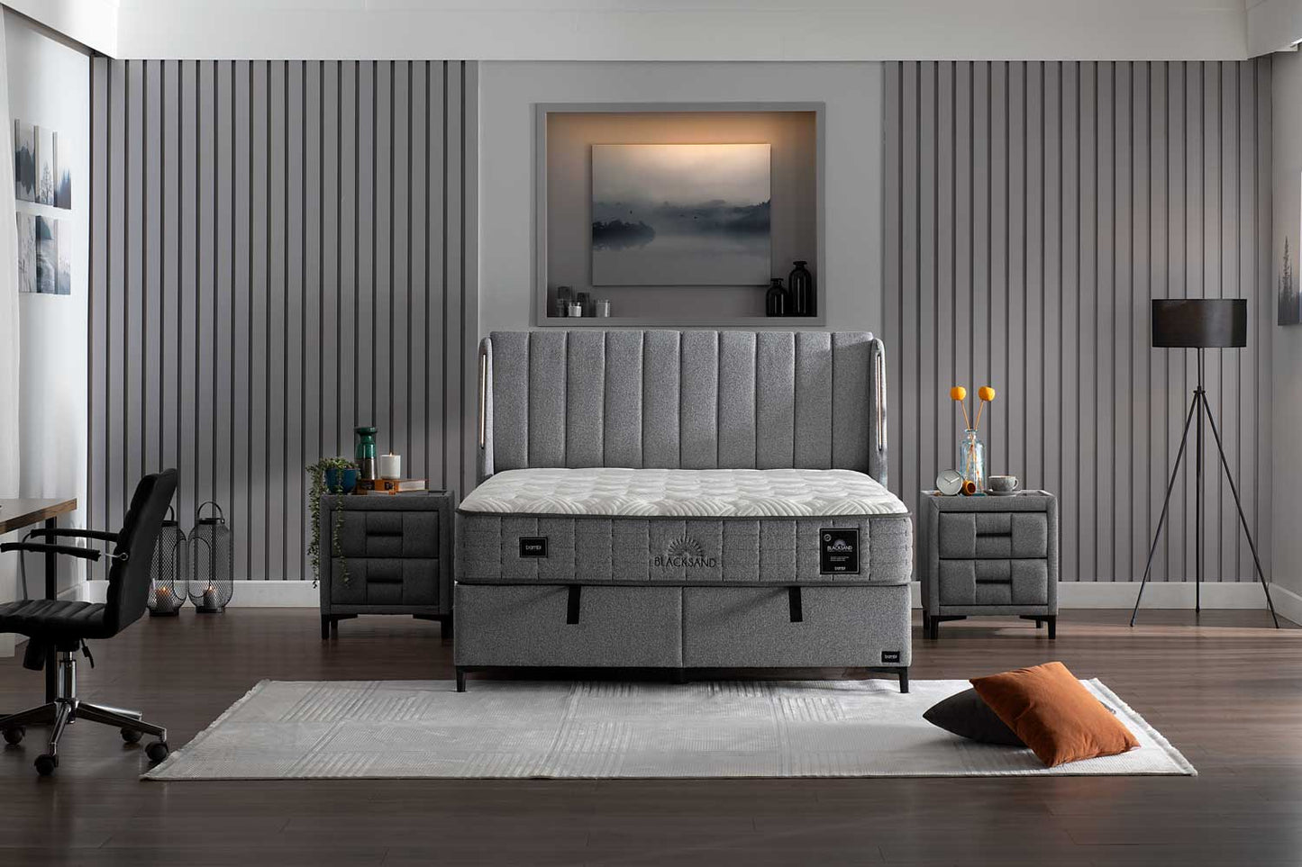 Black Sand Boxspring Set